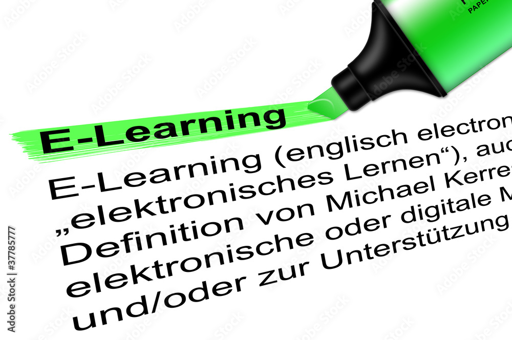 Fototapeta premium Highlighter E-Learning green