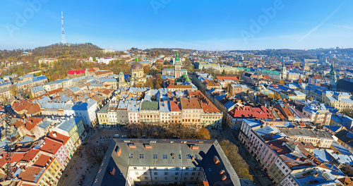 The panoramic view of Lviv, Ukraine