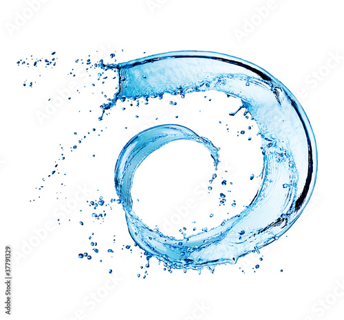 Water Abstract Round Splash. Swirl isolated on white