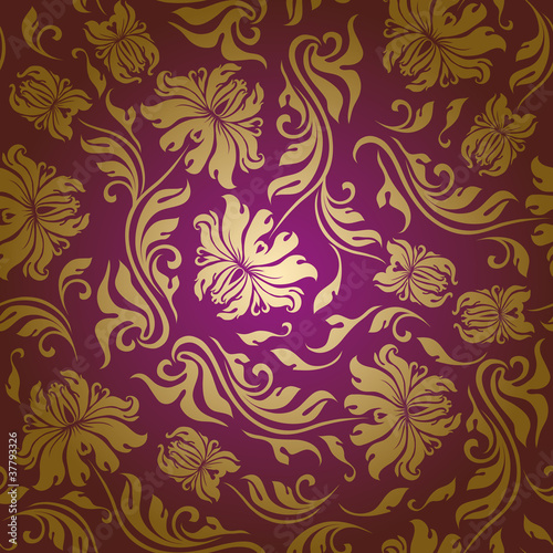 Seamless floral pattern. Flowers on a purple background. EPS 10