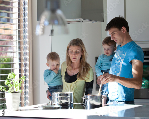 Twins rock the new kitchen