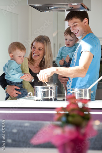 Twins rock the new kitchen