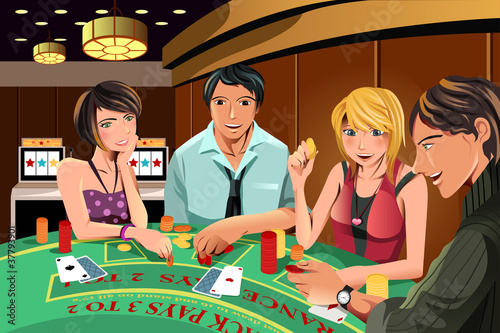 People gambling in casino