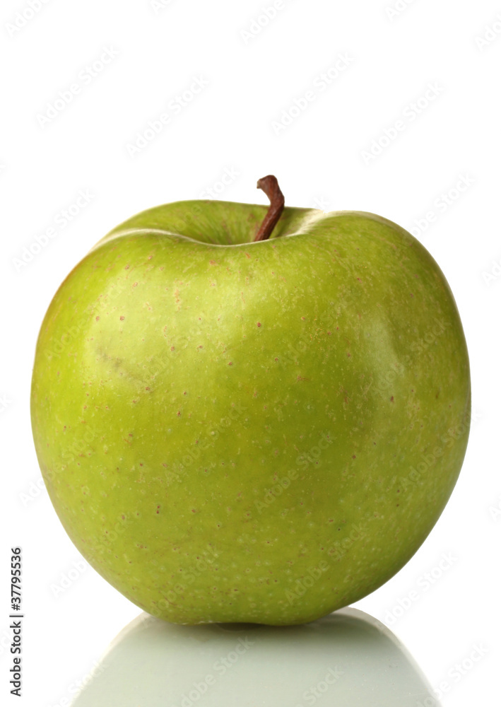 ripe green apple isolated on white