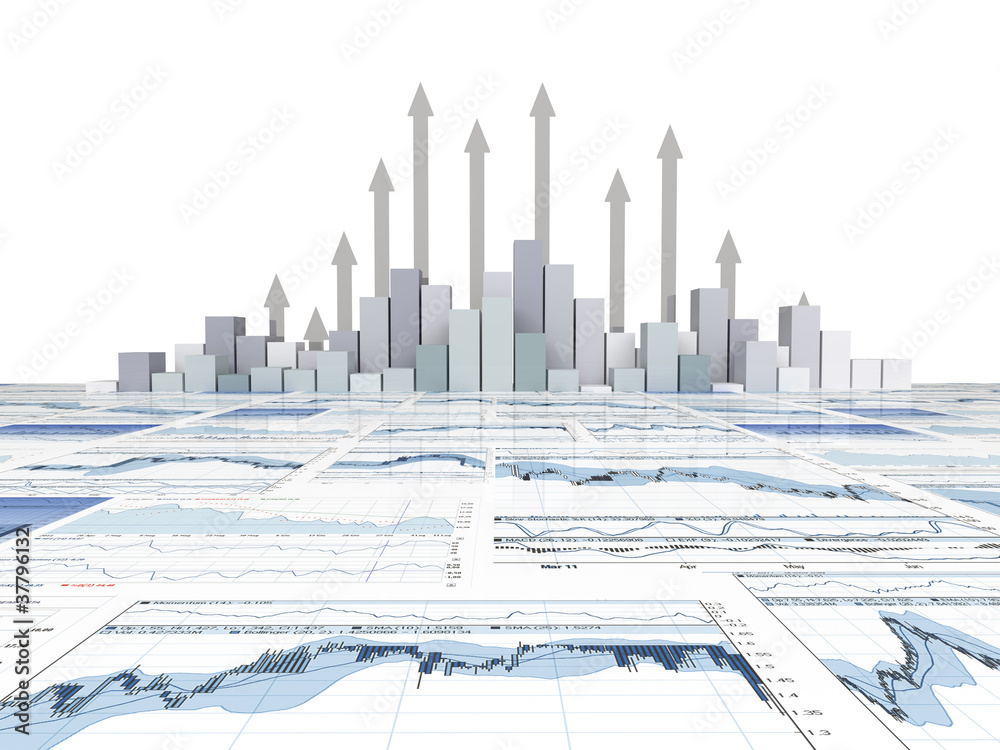 Fototapeta premium financial graph chart