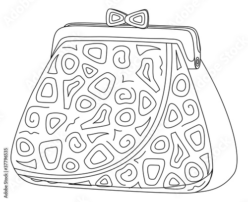 Purse with patterns, contours