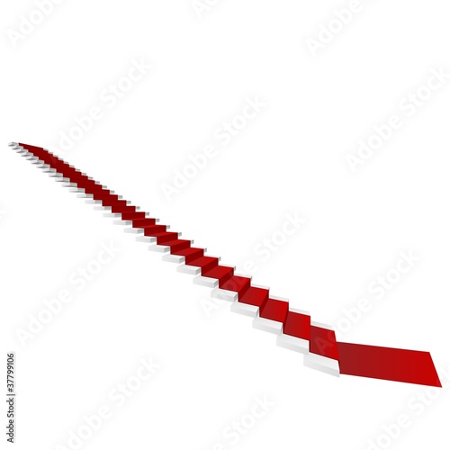 Vector concept 3D white stair and red carpet