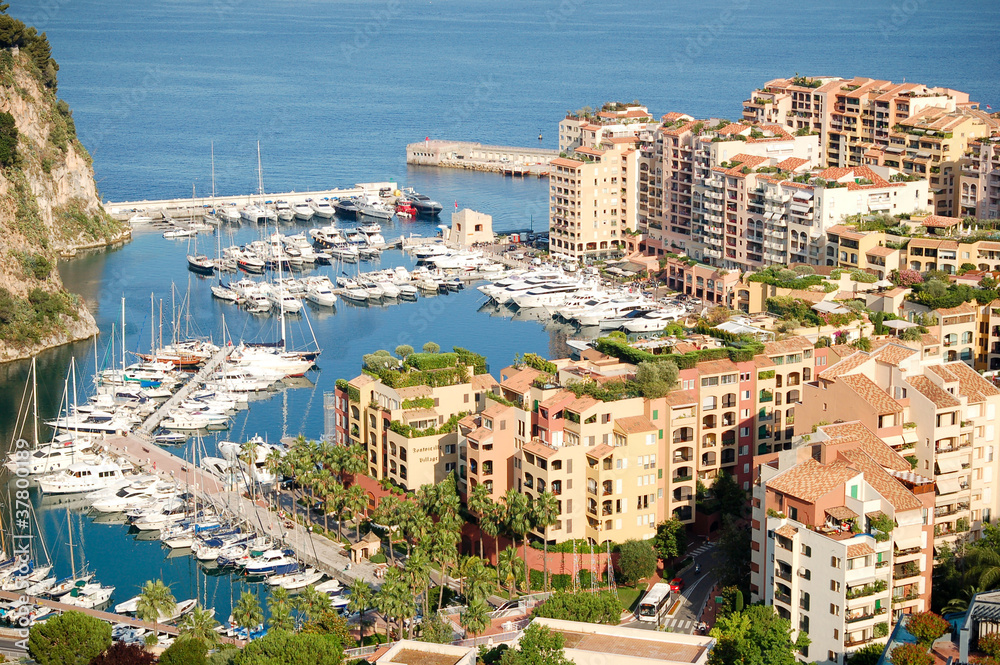 Port de Fontveille panorama. Monte Carlo.