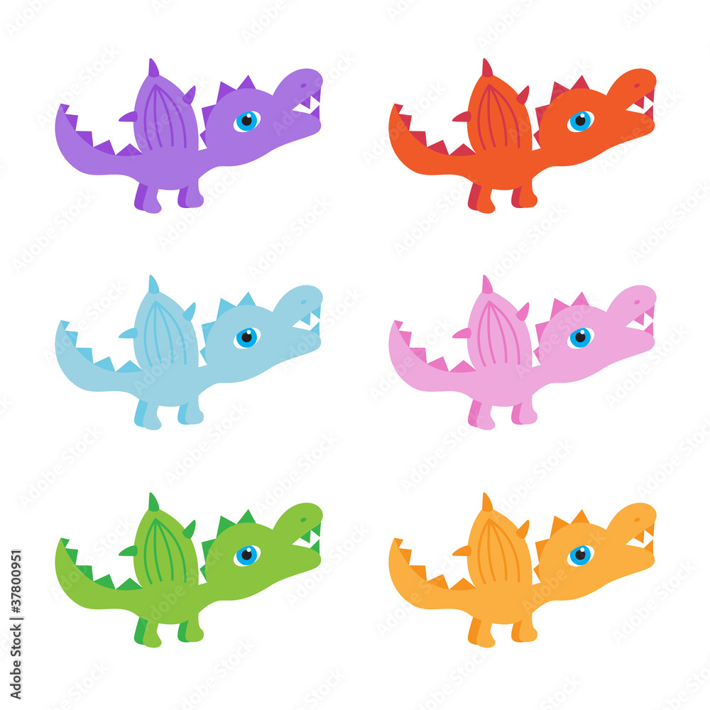 six little dinosaurs
