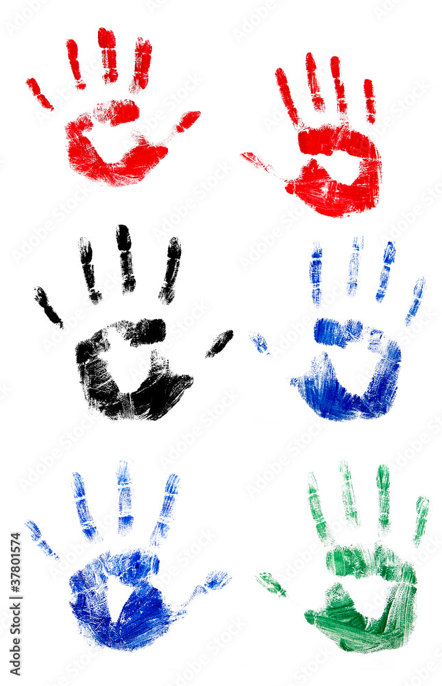 traces the imprint of palms of hands traces the imprint of palms of hands