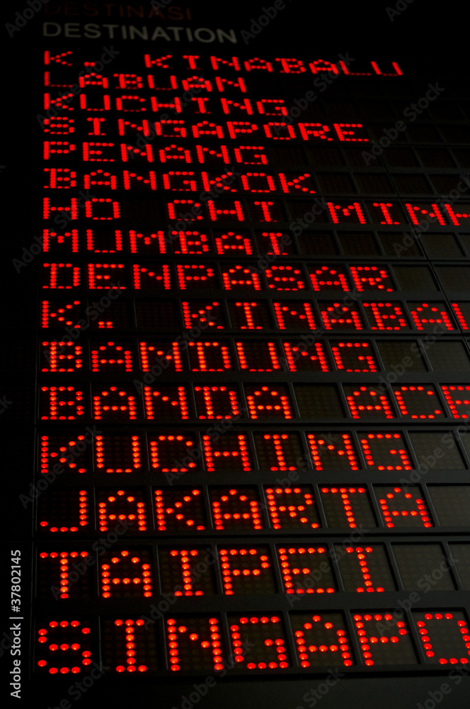airport departures board