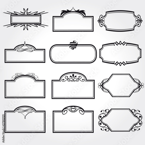 Vector Frame Set ornamental vintage decoration