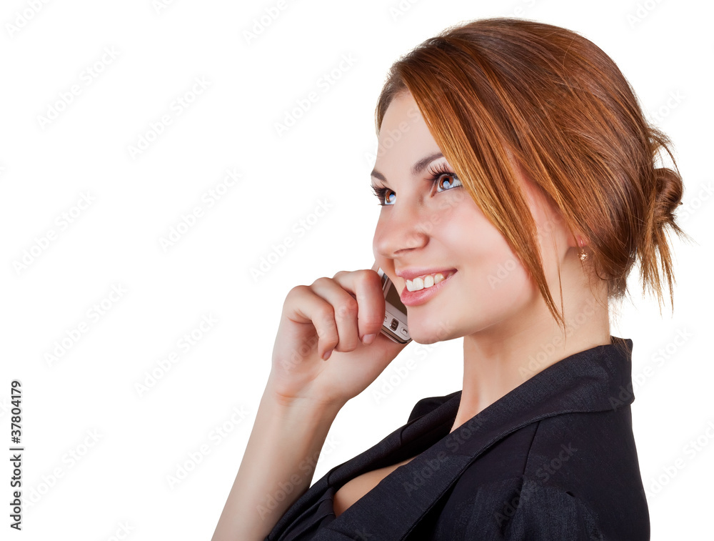 Woman talking on her cell phone Woman talking on her cell phone
