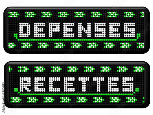 PANNEAU A LEDS DEPENSES ET RECETTES
