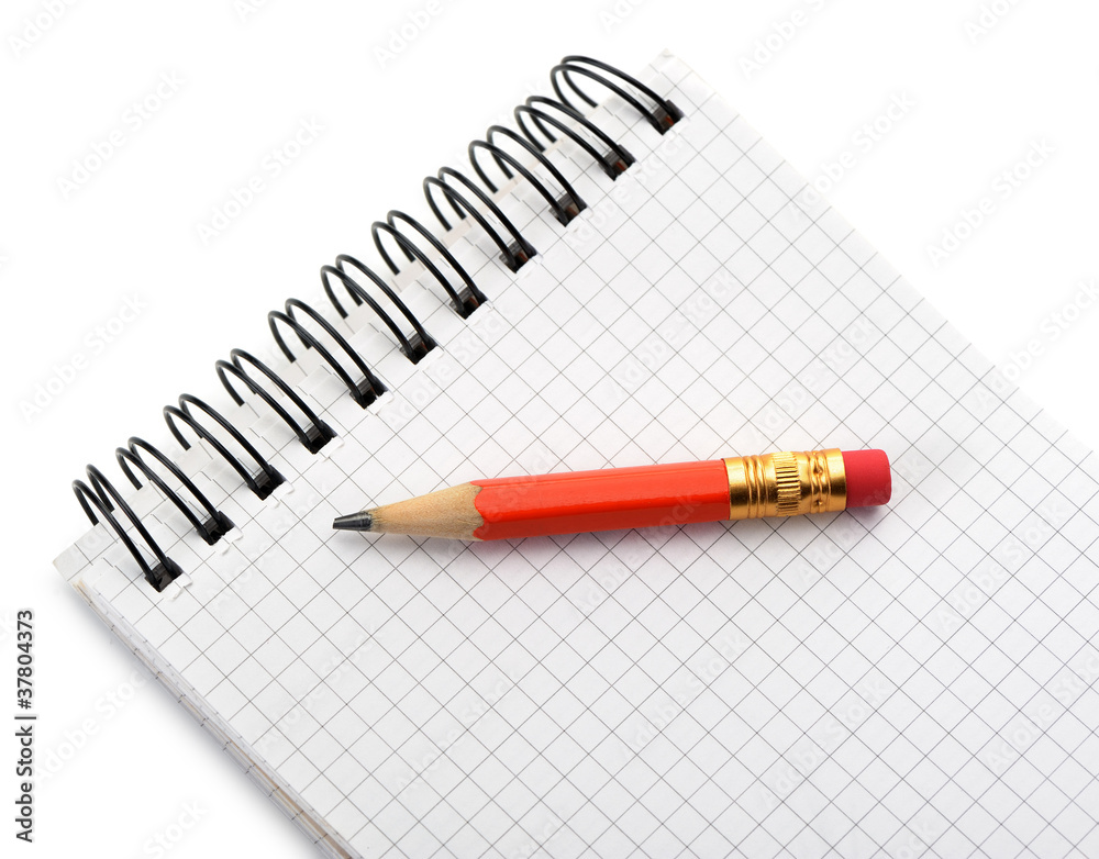 Notebook and pencil Notebook and pencil