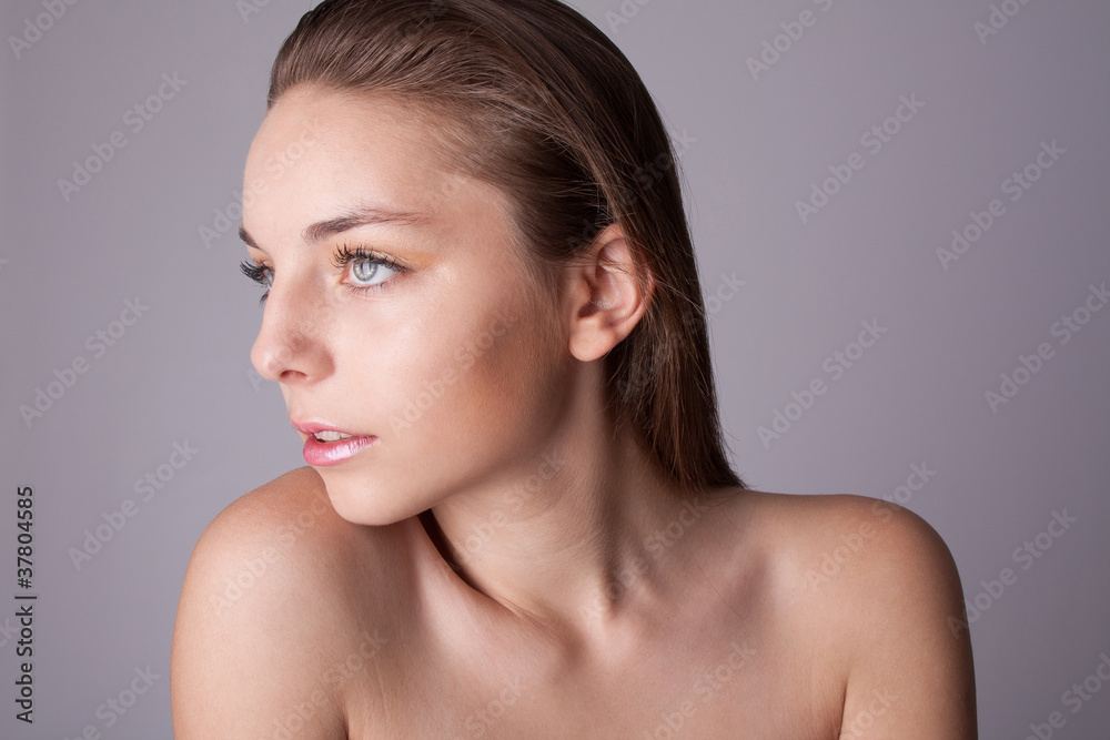 Skin and beauty care - Close up portrait of a beautiful woman Skin and beauty care - Close up portrait of a beautiful woman