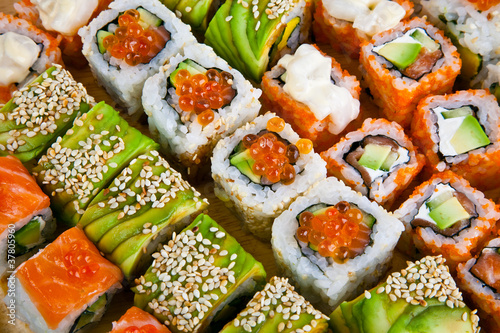Closeup japanese sushi