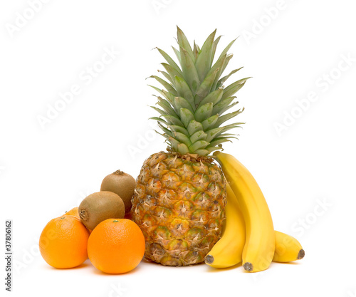 fresh fruit on a white background