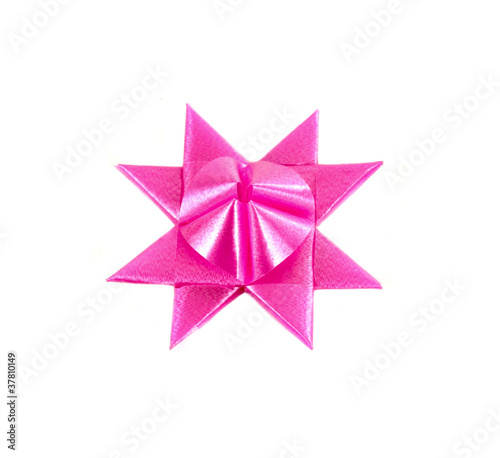 pink gift bow isolated on white background