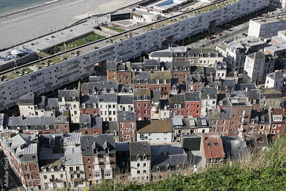 Fototapeta premium TOITS VU DE HAUT LE TREPORT