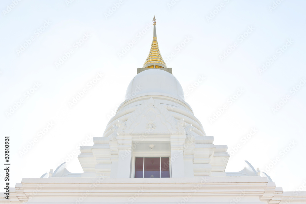 White pagoda in a temple thailand