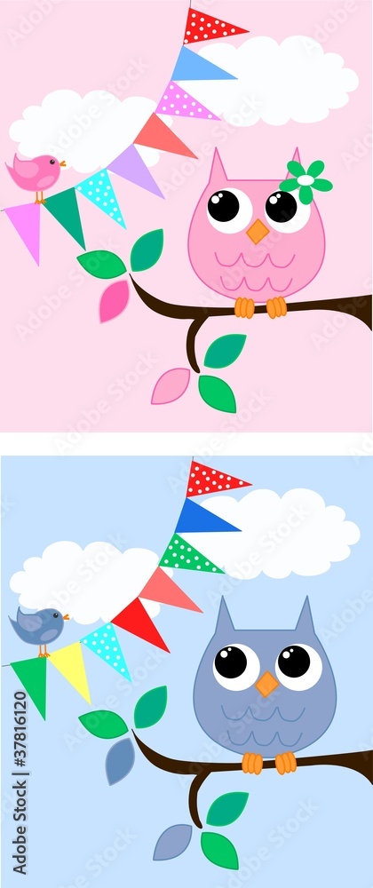 Fototapeta premium sweet owls