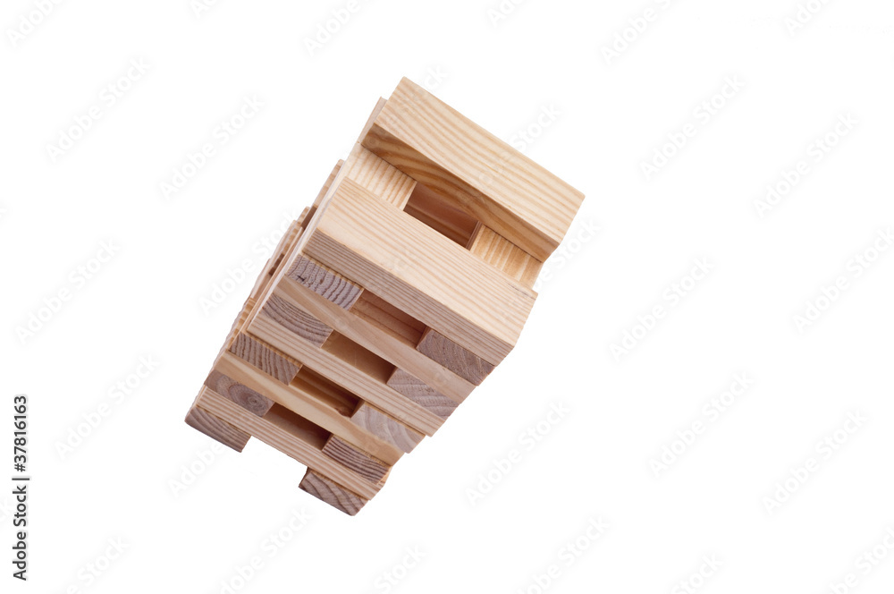 Game of balance with wooden blocks Game of balance with wooden blocks