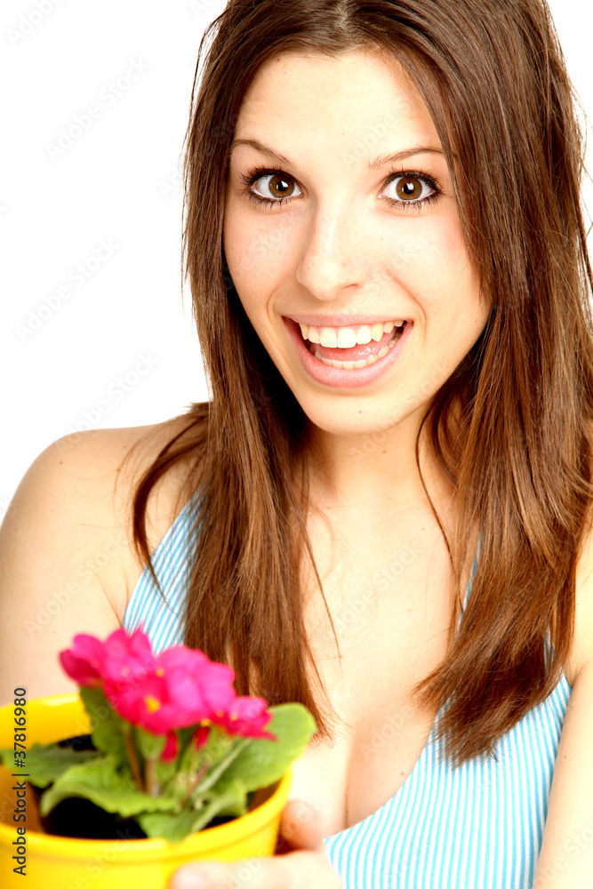 Frau mit Blumen Frau mit Blumen