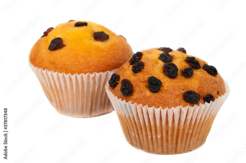 muffins with raisins isolated muffins with raisins isolated