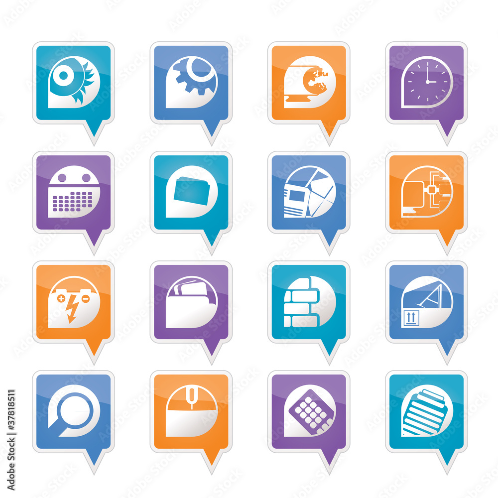 Computer, mobile phone and Internet icons Computer, mobile phone and Internet icons