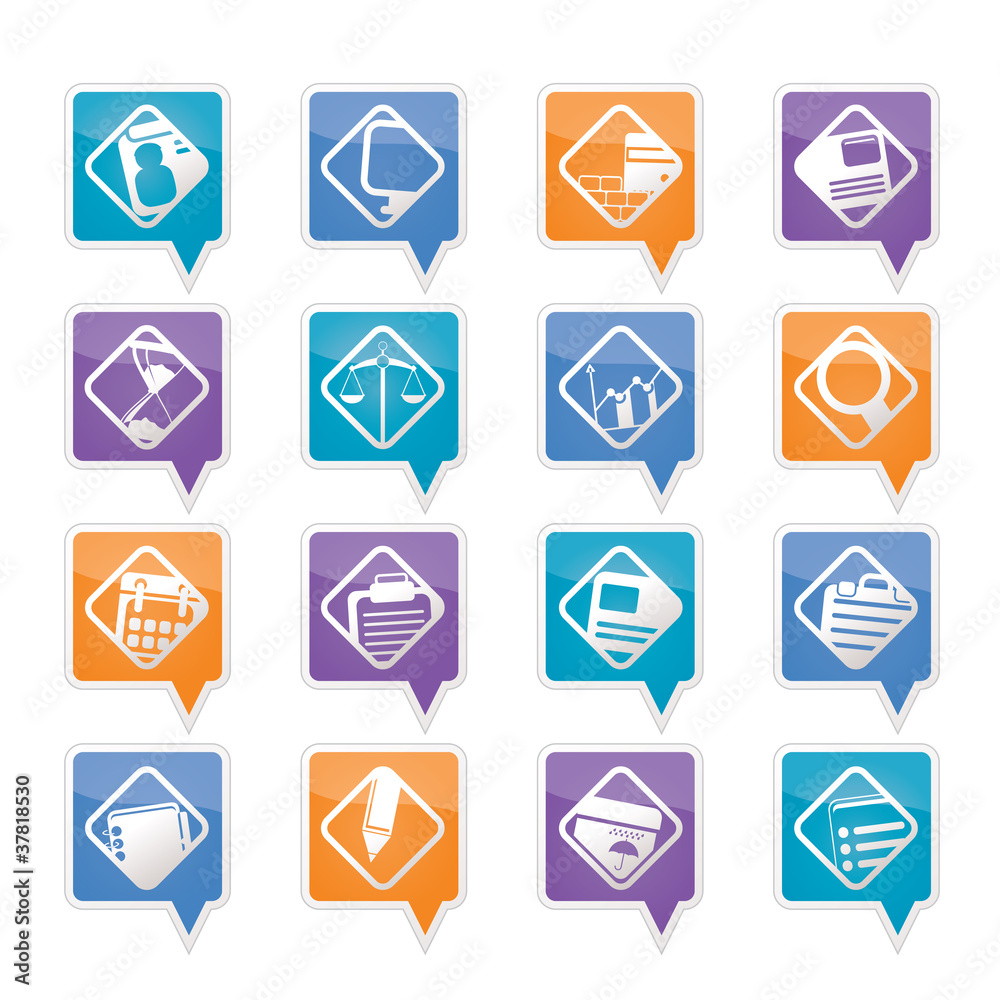 Business and office icons - vector icon set Business and office icons - vector icon set