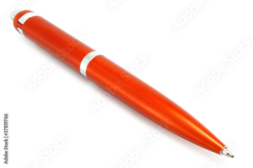 Orange ball pen on a white background