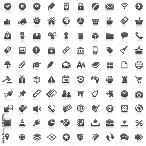 100 Black Website Icons