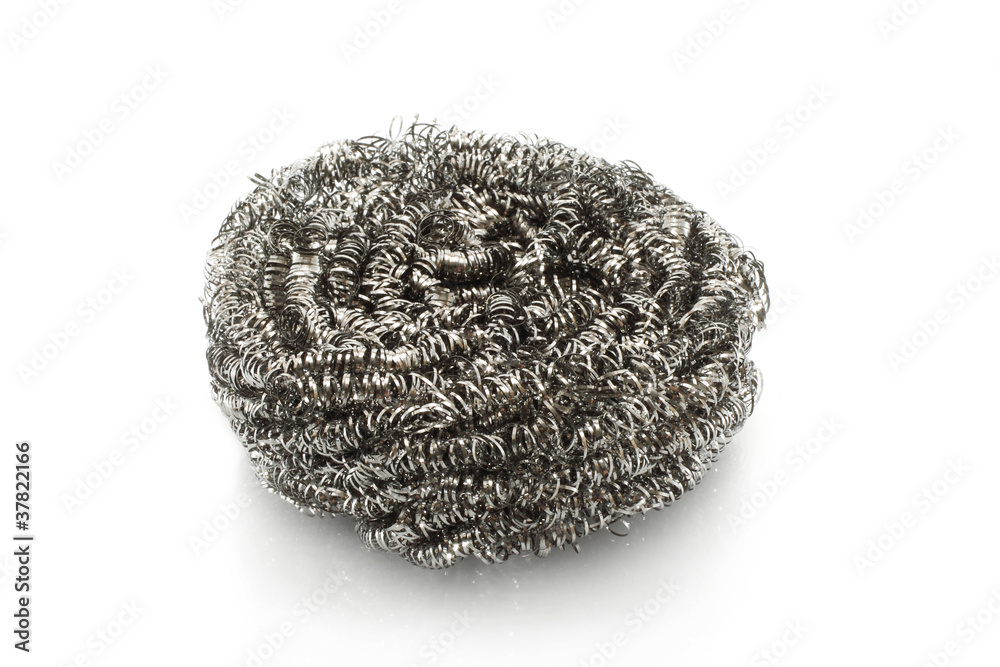 Wire wool scourer on a white background Wire wool scourer on a white background