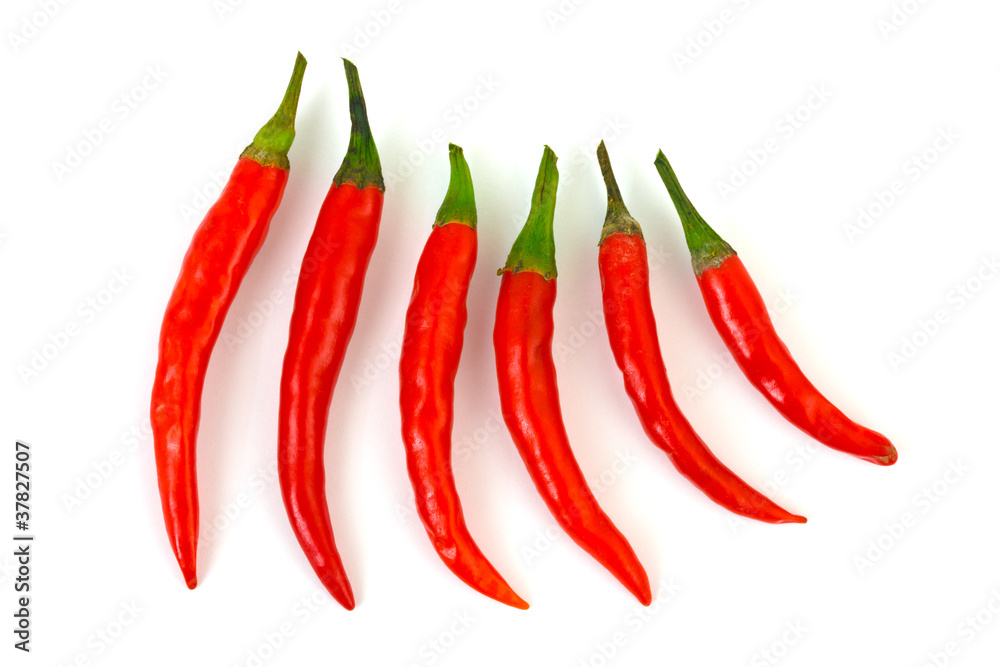 Group of red hot chili pepper