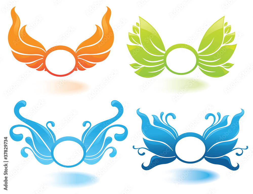 vector collection of decorative wings with place for your text vector collection of decorative wings with place for your text