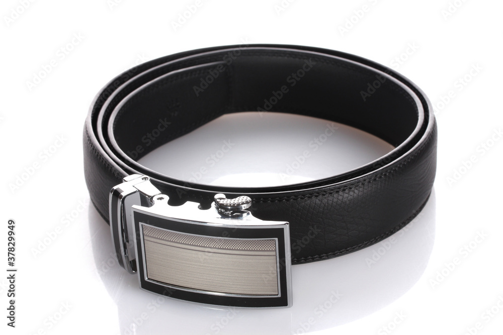men's leather belt isolated on white men's leather belt isolated on white