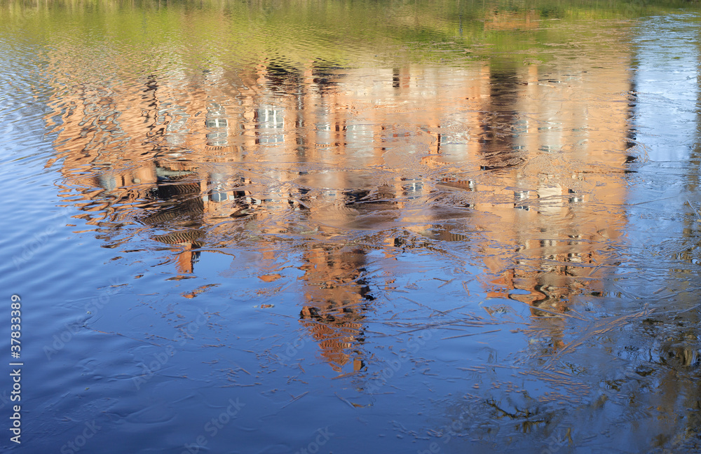 Reflections in water. Reflections in water.
