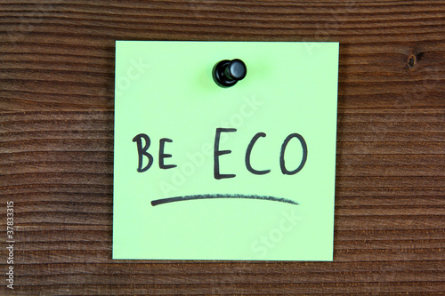 Eco promoting concept - green sticky note