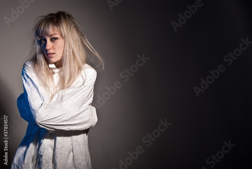 Portrait of mad girl.