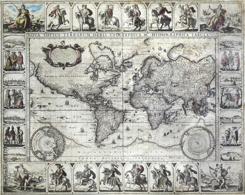 Vintage map of the world