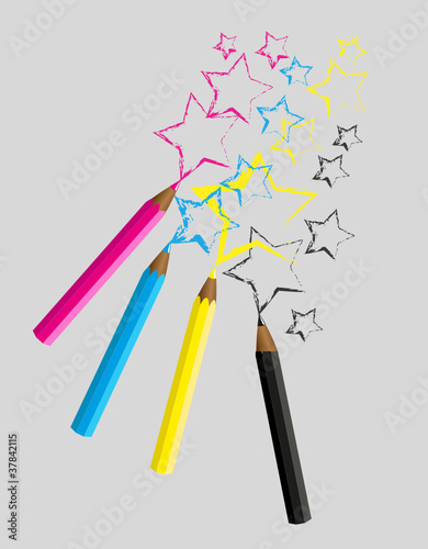 cmyk buntstifte sterne