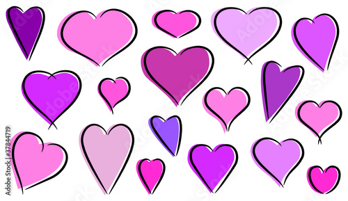 abstract pink hearts