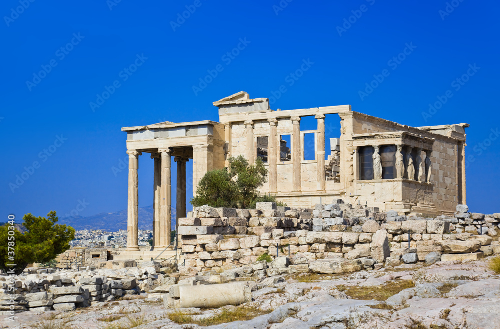 Erechtheum temple in Acropolis at Athens, Greece