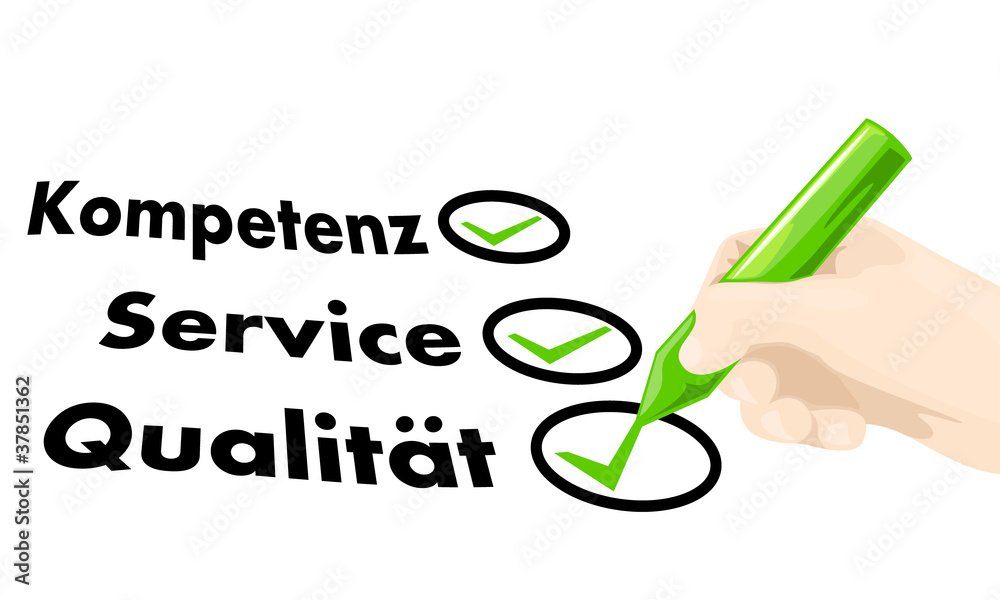 Fototapeta premium Kompetenz,Service,Qualität