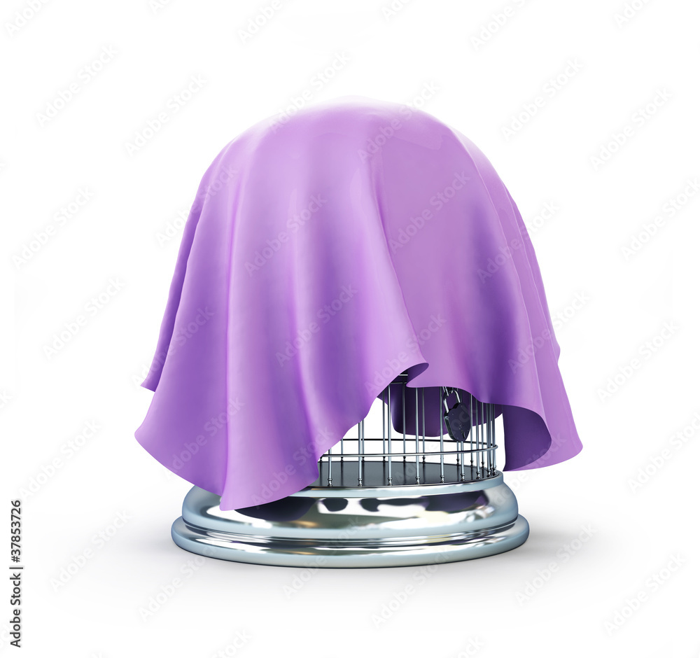 Obraz premium birdcage covered with cloth