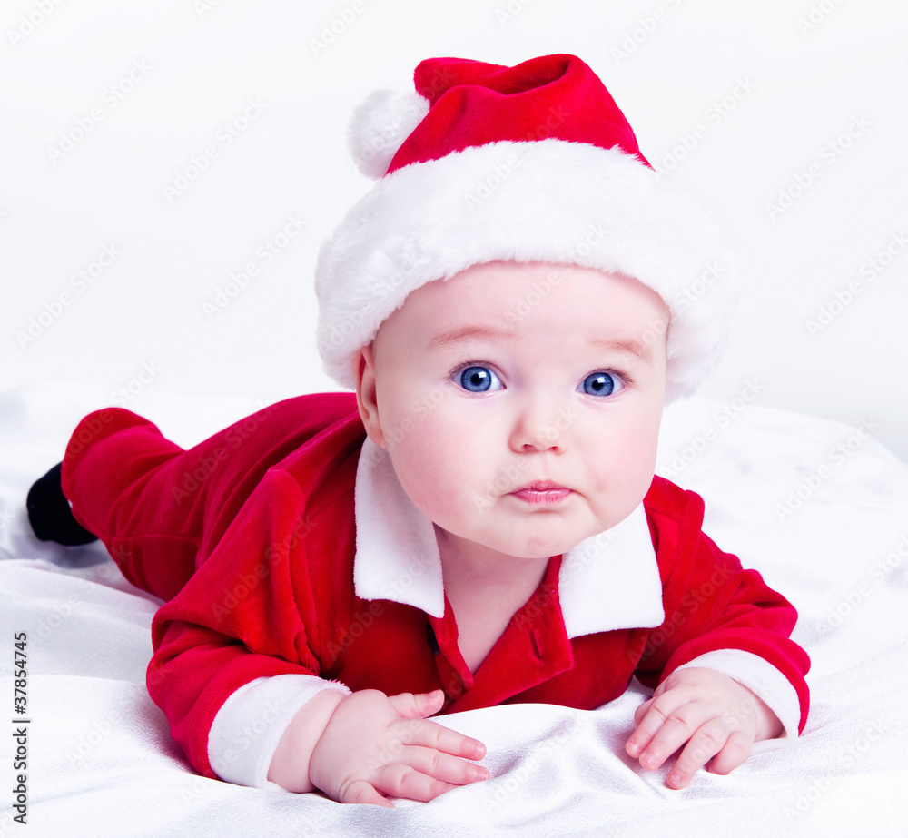 Adorable little santa baby Adorable little santa baby
