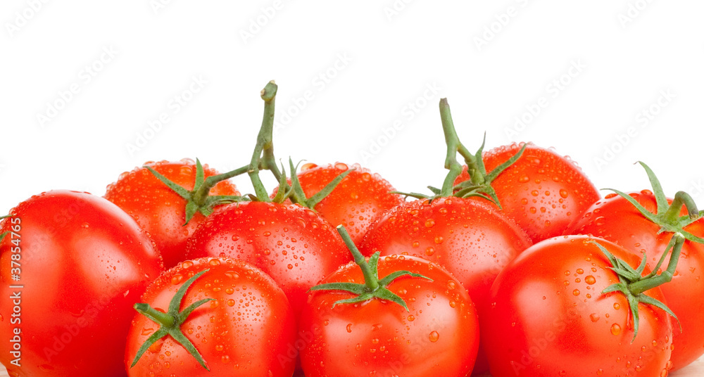 Fresh tomatoes Isolated on white background