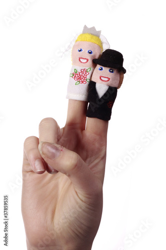 Fingerpuppen Hochzeitspaar