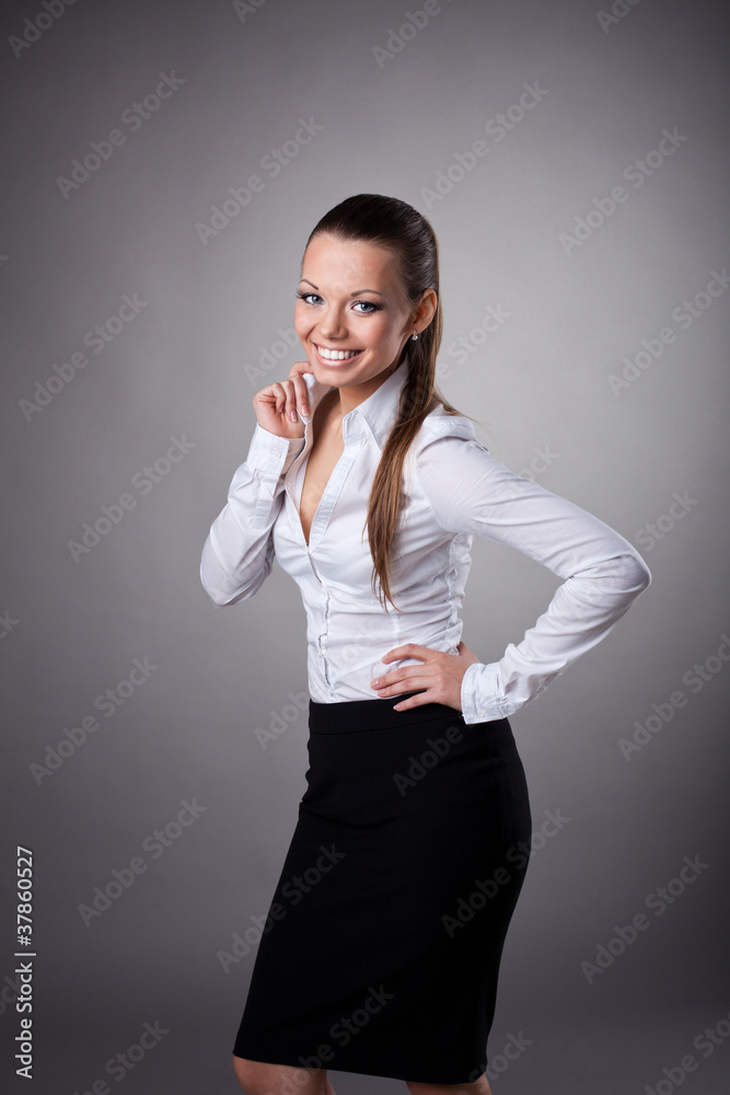 happy business woman smile to you happy business woman smile to you